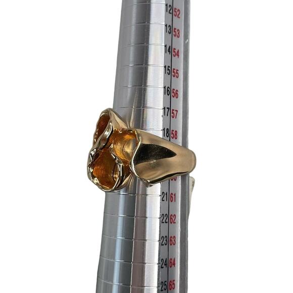 18K Gold Ring HGE Womans Ring Size 9 Infinity Ribbon Design - Picture 7 of 12